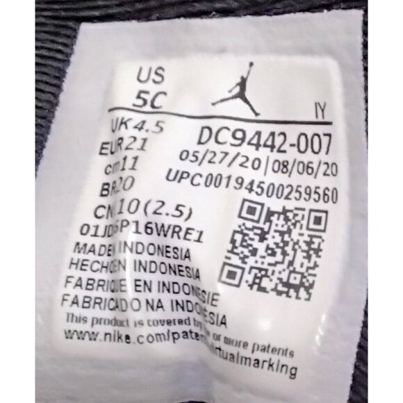 Air Jordan Toddler Shoes 5C Black Leather Sneakers With Jumpman Logo & Lace-Up C - Picture 4 of 6